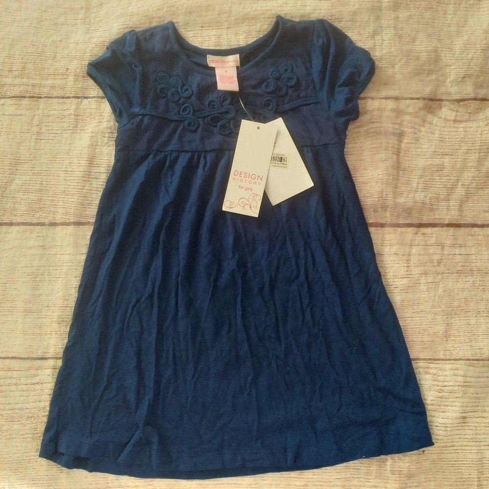 Design History blue knit dress sz 4 NWT